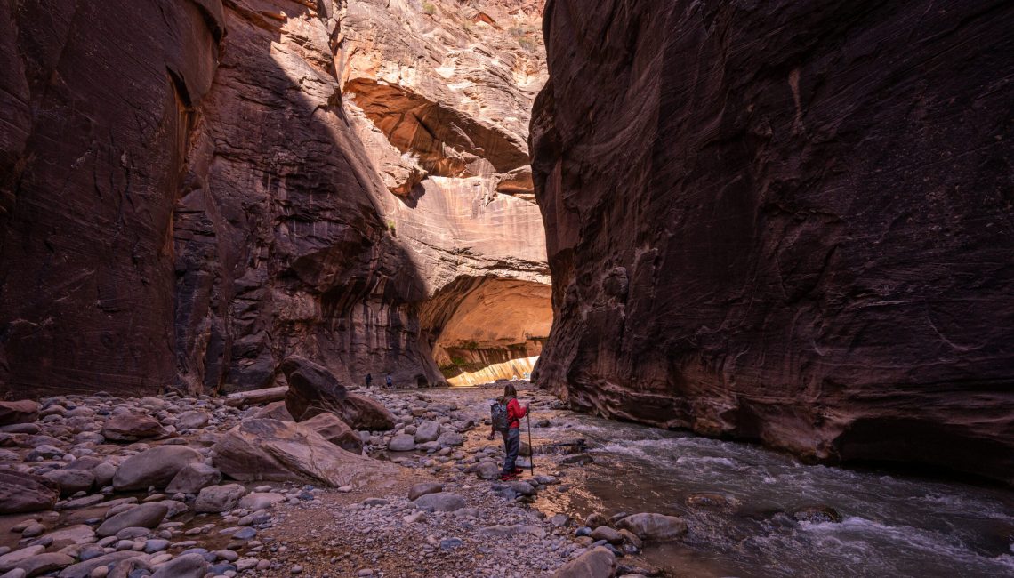 hiking The Narrows at Zion