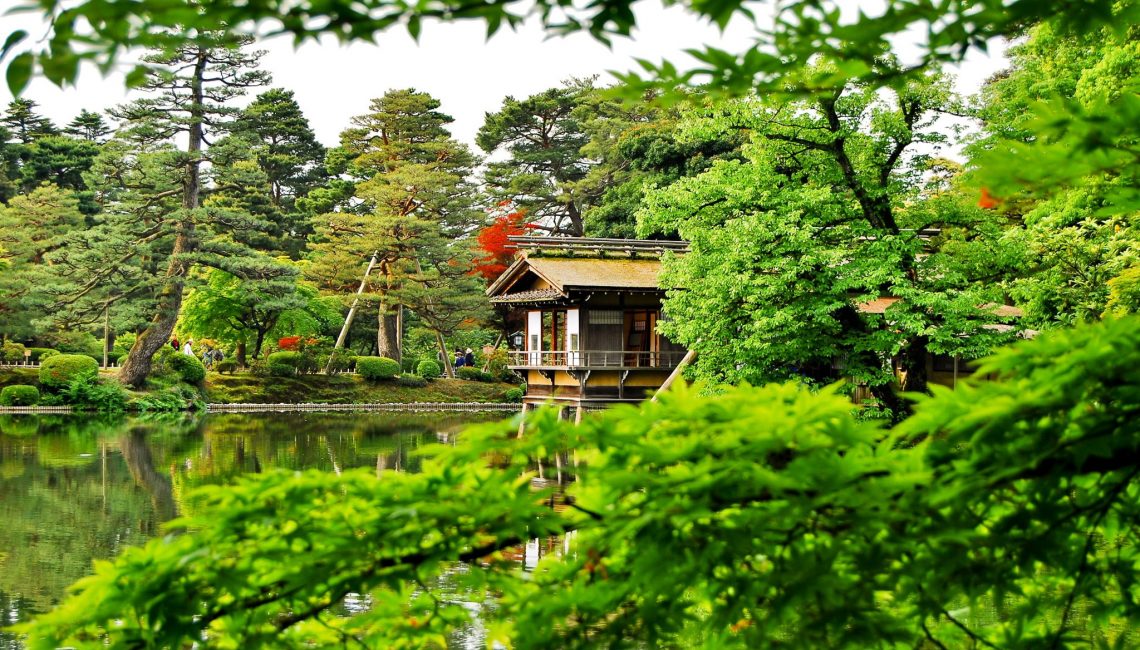 teahouse in Kenroku Garden Kanazawa Japan