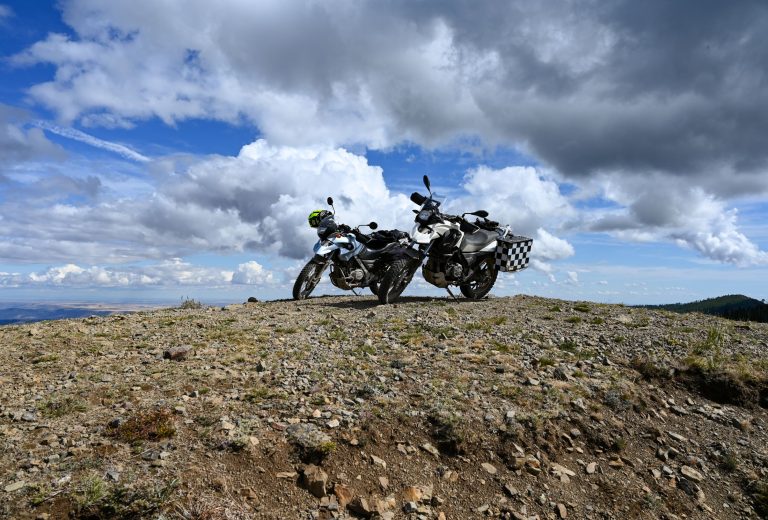 two dual sport motorcycles on Chumstick Mountain